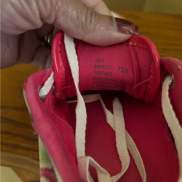 Coach Barrett Vibrant Pink and Cream Sneakers - Picture 6 of 10